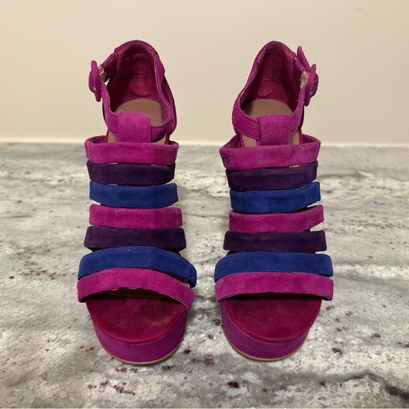 Steve Madden - Colourful, Cutout Strap, Platform Heels Size 8 - Picture 7 of 7